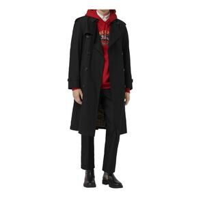 Burberry Men's Westminster Heritage Black Nova Check Lined Trench Coat Size 48